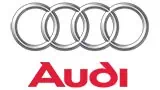Audi-Logo vor weissem Hintergrund.