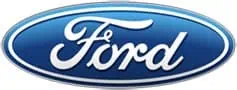Ein weißer Hintergrund mit dem Ford-Logo.